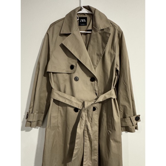 ZARA OVERSIZED DOUBLE-BREASTED TRENCH COAT BEIGE XS Spring NwOT Women Luxury - Picture 3 of 6